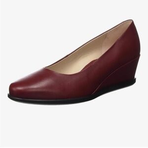 Ecco Women's Burgundy Leather Wedges